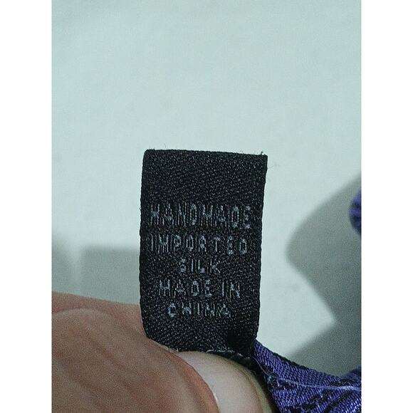 Private Stock Purple Paisley Imported Silk Men's Tie - Picture 4 of 6